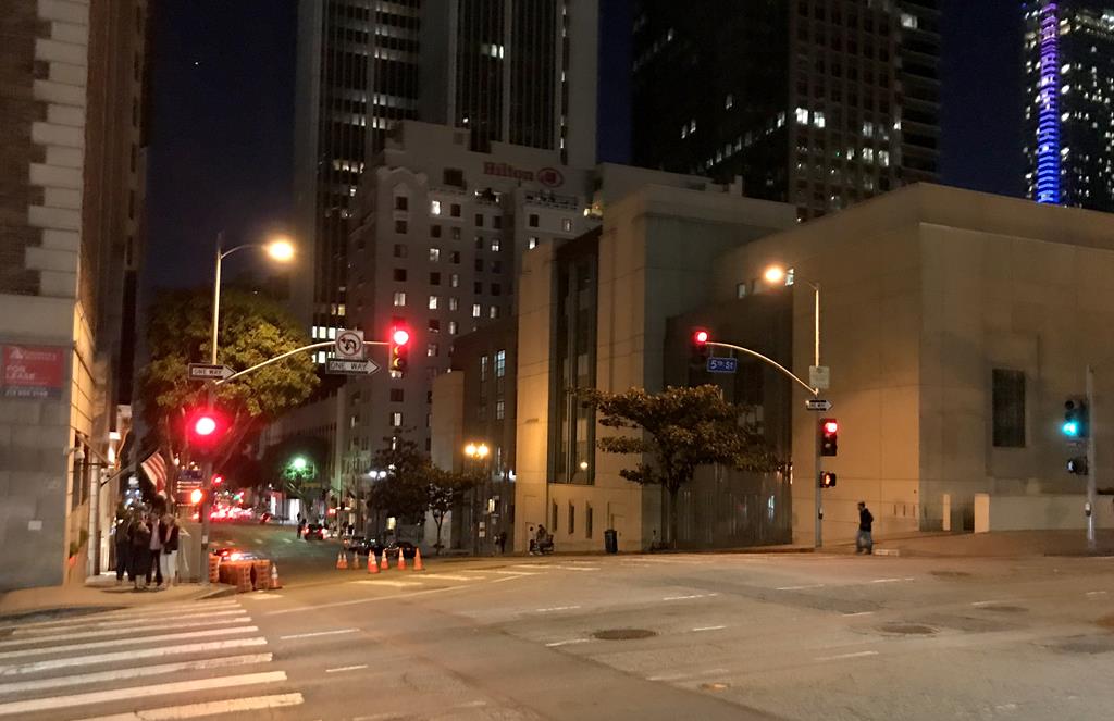LA downtown at night